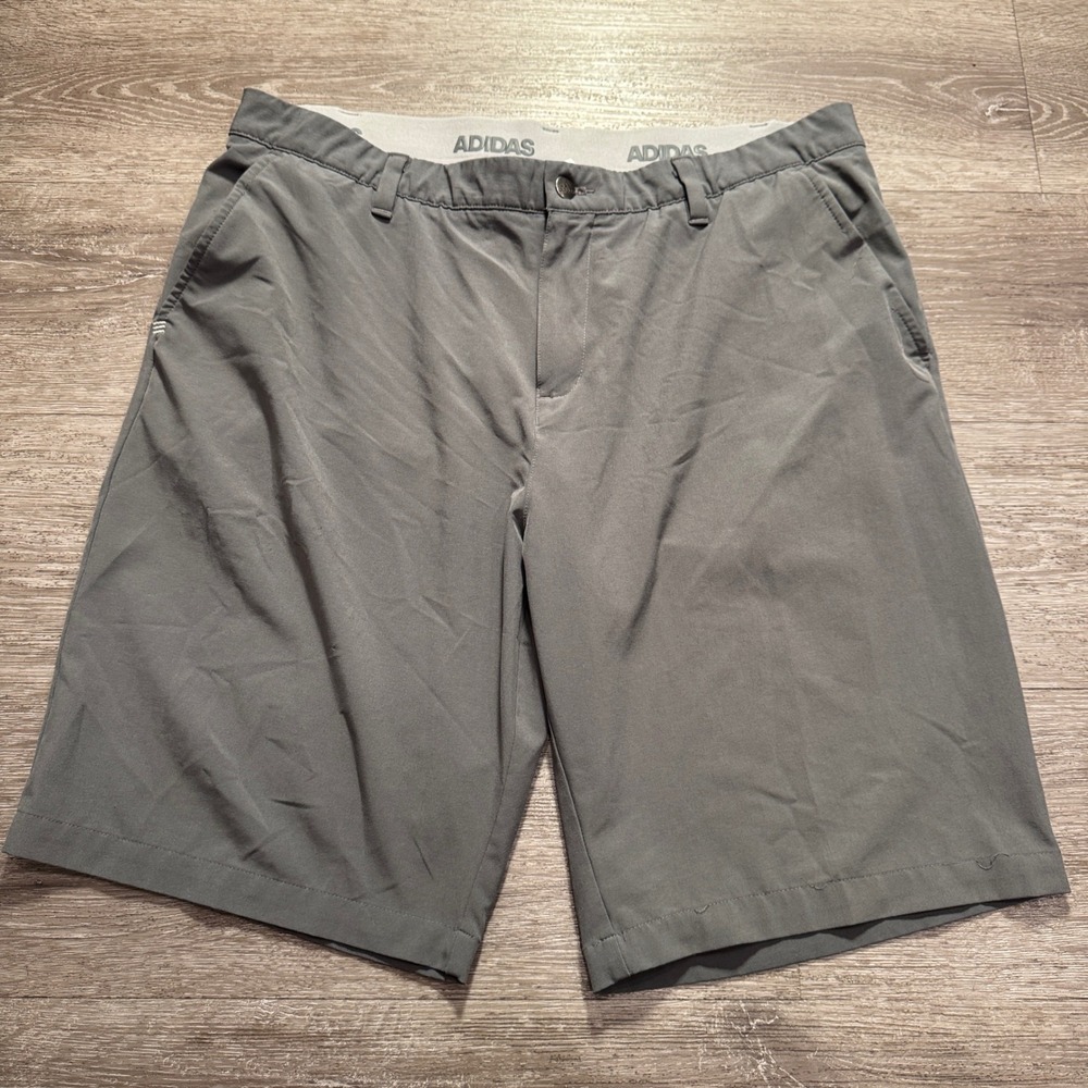 Adidas Golf Shorts Mens 38 Gray Stretch Performance Ultimate 365 Flat Golfer 10"
